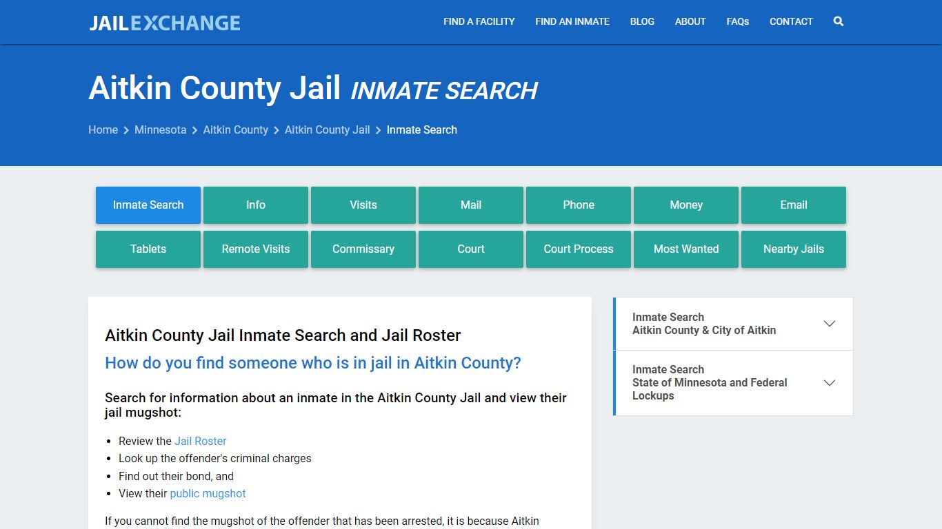 Inmate Search: Roster & Mugshots - Aitkin County Jail, MN